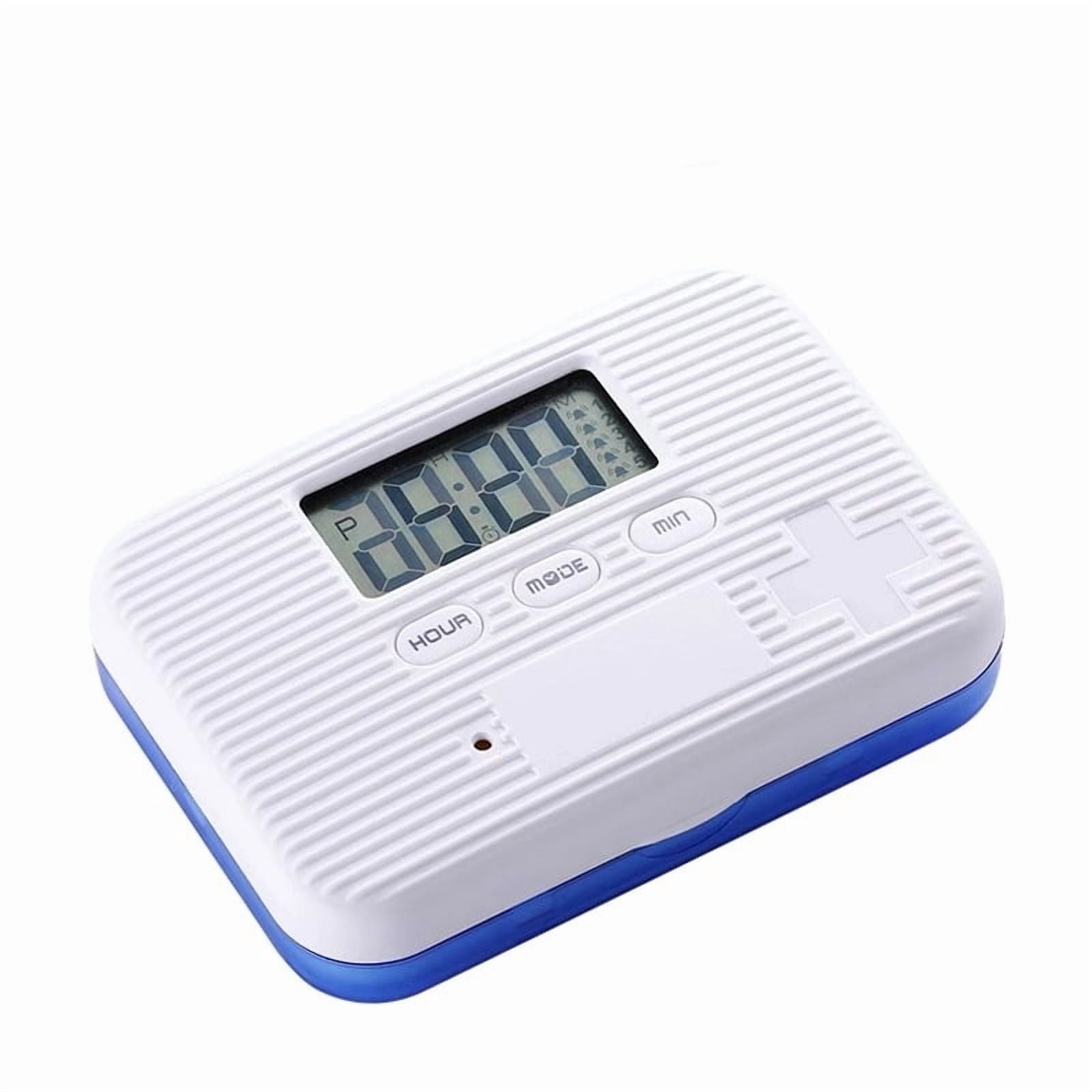 Portable Pill Organizer with Sound and Vibration Alarm, Weekly Pill Dispenser, Countdown Timer, Pill Box with Battery Medicine Organizer blue