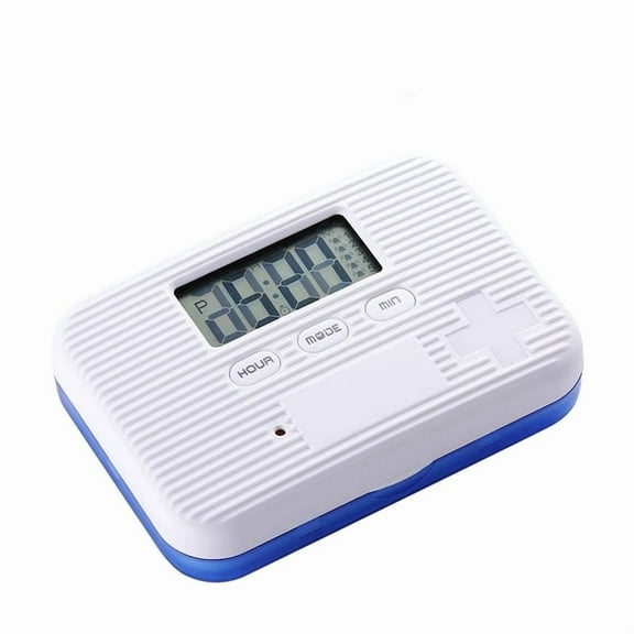 Portable Pill Organizer with Sound and Vibration Alarm, Weekly Pill Dispenser, Countdown Timer, Pill Box with Battery Medicine Organizer blue