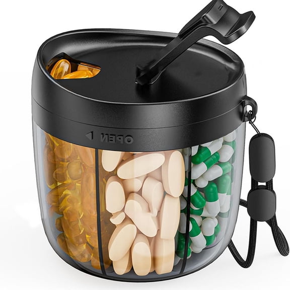 Portable Pills Bottle Pills Organizing Dispenser Featuring Accuracy Dose Control And Lightweighted
