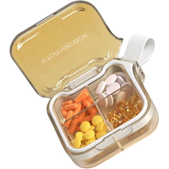 Portable Pills Organized Box with 4 Or 7 Compartments for Daily Medication Management and Travel