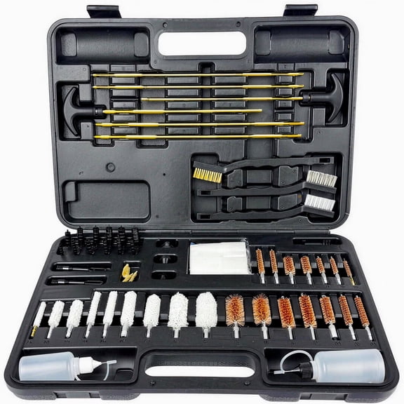 Universal Gun Cleaning Kit Hunting Handgun Shot Gun Cleaning Kit for All Guns with Case Travel Size Portable Metal Brushes
