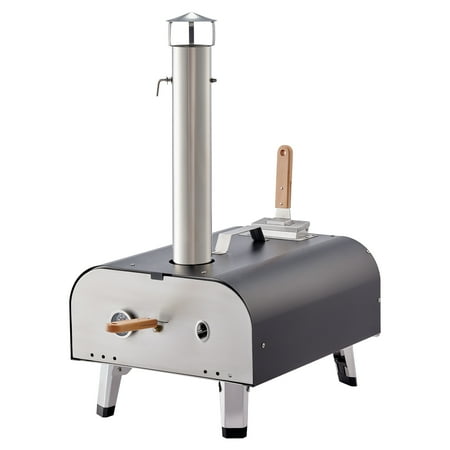 Portable Pizza Maker with 12" Pizza Stone for Outdoor Kitchen Camping BBQ Black