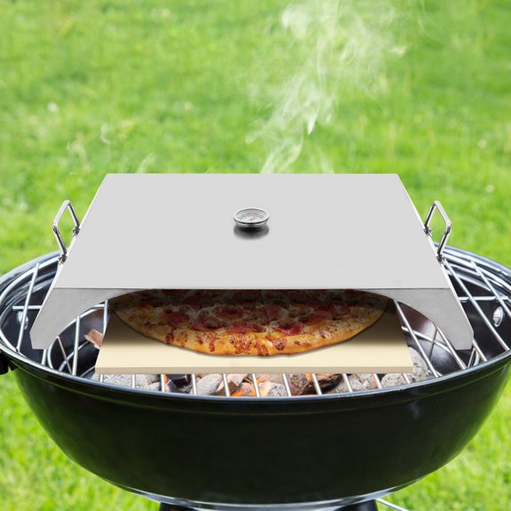 Portable Pizza Oven, 21.65 Inch Compact Design, Professional Cordierite Ceramic Stone, Includes Pizza Cutter and Tongs, for Outdoor Cooking