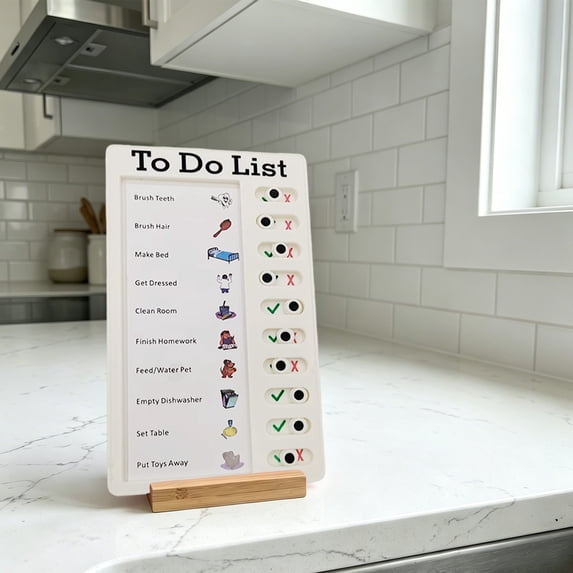 Portable Plastic Chore Chart Board, To Do List RV Checklist Message Board For Adults Home Travel Planning Reminder (L)