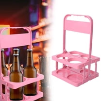 1 Foldable Rack Portable Plastic Drink Reusable Bottle Coffee Cup Holder Beverage Cup Drink Caddy for 4 Holes Cup Holders with Handle for Catering Restaurant Travel Car