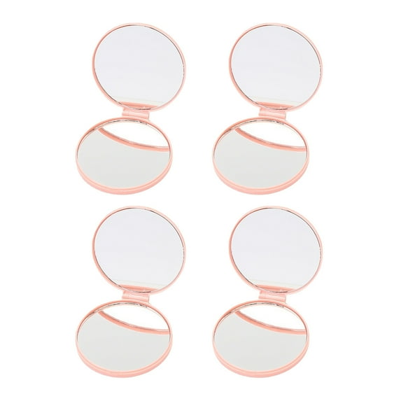 Portable Plastic Folding Circular Embossed Cosmetic Mirror - style2