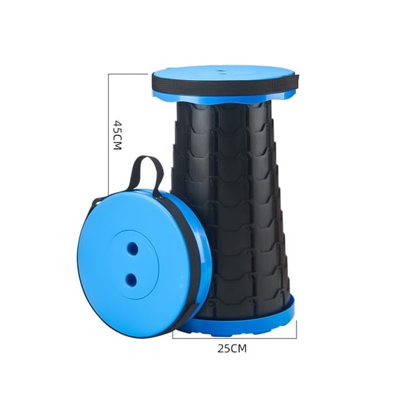 Portable Plastic Folding Telescopic Chair, Lightweight Adjustable Stool for Fishing Beach Camping, Compact Outdoor Foldable Seat