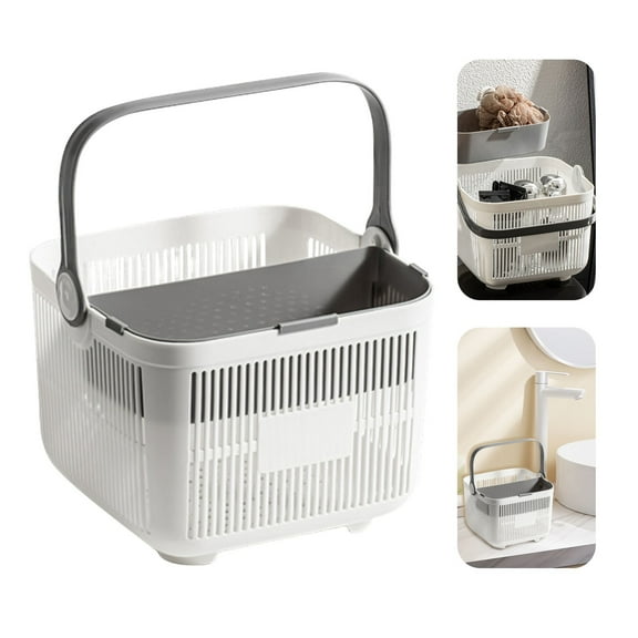 Portable Plastic Shower Caddy Basket - Handheld Shower Basket with Dry Wet Separation,Large Capacity,Breathable