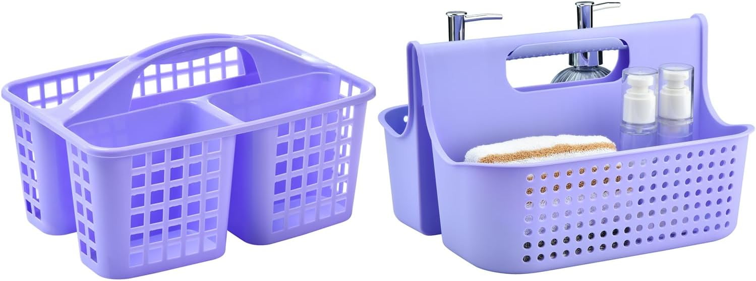 Portable Plastic Shower Caddy Basket, Large Cleaning Supply Caddy ...