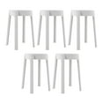 thumbnail image 1 of Portable Plastic Stackable Stools,18" Nesting Stackable Stool White Plastic Stools Backless Bar Stool,Multipurpose Flexible Seating for Classroom,School,Home (White, 5PCS), 1 of 9