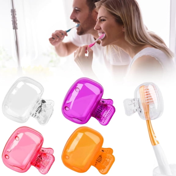 Portable Plastic Toothbrush Head Protective Cover Clip, Travel Storage Case, Dustproof Toothbrush Cap for Business Trips, Camping, School Use and Daily Household Oral Hygiene Protection, A
