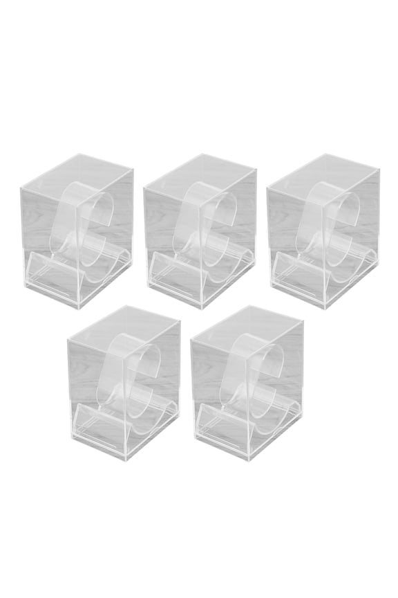 Portable Plastic Watch Display Stands Set of 5 Clear Storage Boxes Accessory for Timepiece Collection and Decoration