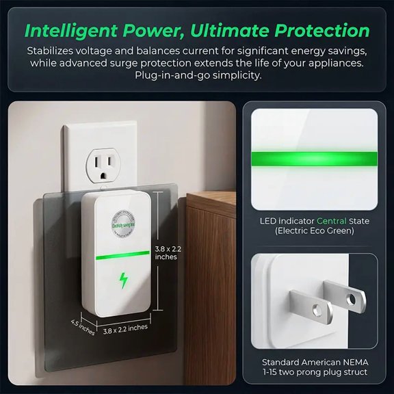 Portable Plug-In Power Box with US Plug, Wide Voltage 90-250V Compatibility, 2026 Improved Design for Home, Office and Travel Electronics