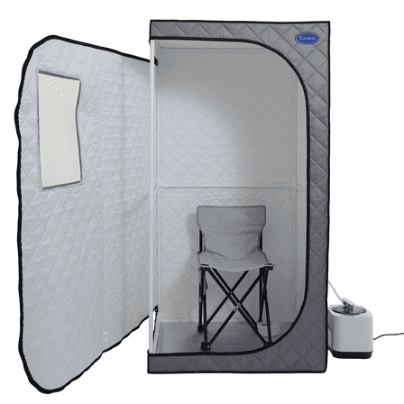 Portable Plus Type Size Steam Sauna tent,Personal Full Body Sweat Spa Room,Indoor Small  Saunas for The Home,With Steamer,Heating Foot Pad,Foldable Chair,for Relaxation & At-Home Spa