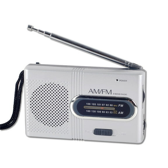 Portable Pocket AM/FM Radio Receiver with Telescopic Antenna, Pocket Radio, Radio Speaker, Battery Powered, Compact Size, Built-in Speaker