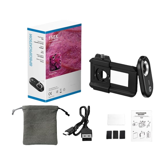 Portable Pocket Digital Microscope Zoom Lens with Adjustable LED Light Portable Smartphone Camera for Phone