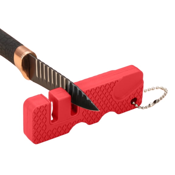 Portable Pocket Knife Sharpener with Keychain, 2-in-1 Mini Tool for Knives, Scissors & Fishing Hooks, Compact Outdoor & Kitchen Sharpening Stone