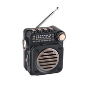 Portable Pocket Mini Radio FM AM SW Stereo Radios Receiver Multifunctional Wireless Bluetooth Music Player with LED Flashlight