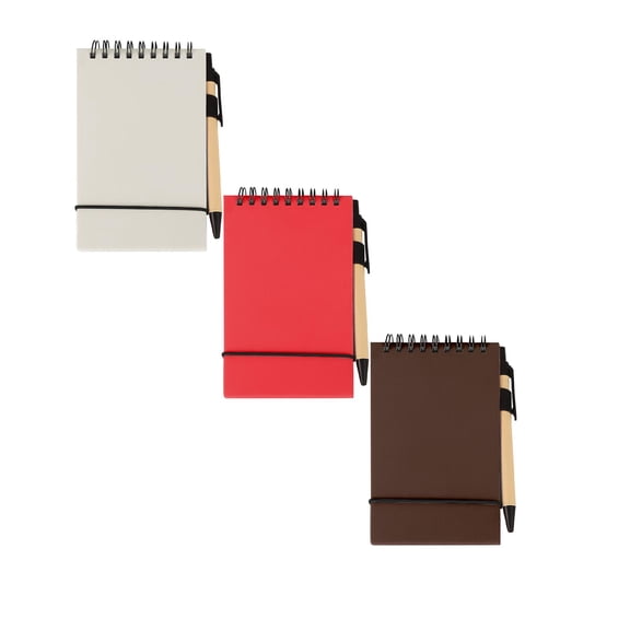 Portable Pocket Notepad With Tearable Blank Pages And Pen For Daily Notes And Travel - 3-Pack Style B