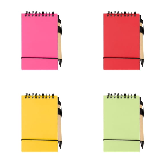 Portable Pocket Notepad With Tearable Blank Pages And Pen For Daily Notes And Travel - 4-Pack Style C