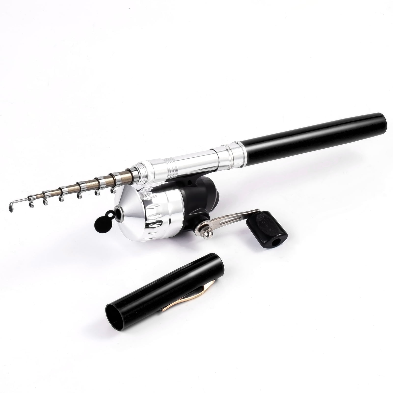 Portable Pocket Telescopic, Mini Pen Shape Fishing Rod and Reel Combos, Pen Shape Folded Fishing Pole with Reel Wheel Gift, Suit for River, Lake, Reservoir, Ice Fishing