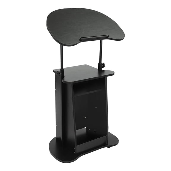 Portable Podium Cart, Standing Storage Desk for Office, Church, Meeting Room