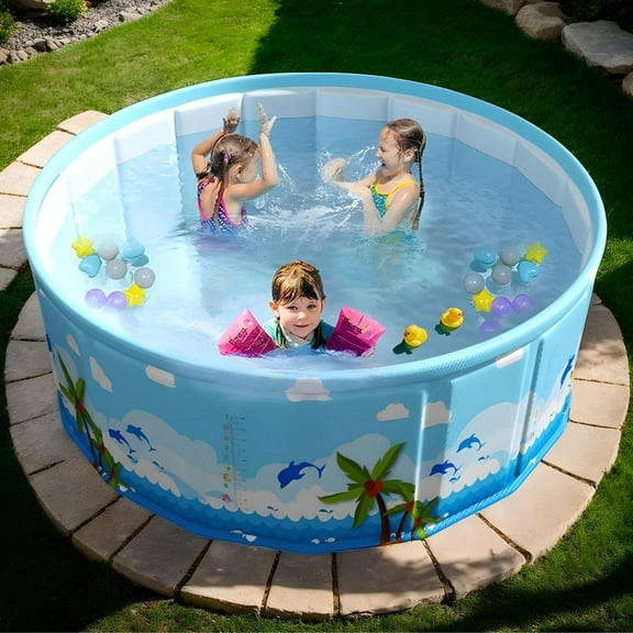 Portable Pool Foldable Portable Non inflatable Puppy Pool Swimming Outdoor Water Toys for Summer Beach Indoor BBQ Picnic Camping Swim Deck Patio Backyard first-rate