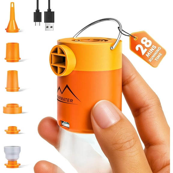 Portable Pool Inflatable Air Pump - 5kPa Upgrade Electric Camping Travel Vacuum Mini Inflator Pump for Inflatables - Battery Mattress Bed Small Float Pump - Tiny Rechargeable Pumps for Storage Bags