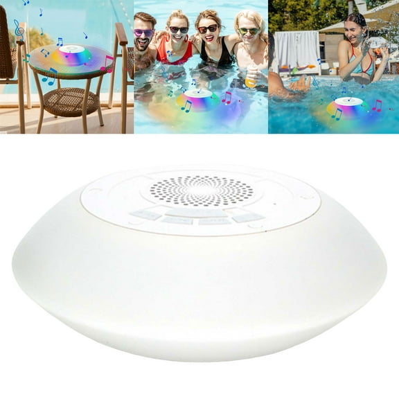Portable Pool Speaker, Waterproof Multilight Speaker for Outdoor and Indoor Use, Floating Pool Speaker, Rechargeable Pool Water Speaker