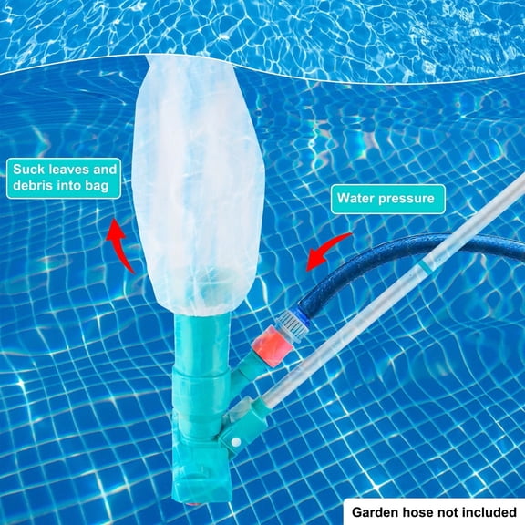 Portable Pool Vacuum Cleaner with Brush Light Green Pool Cleaning Broom Tool for Spa Pond Fountain Above Ground Pool US Standard Plug