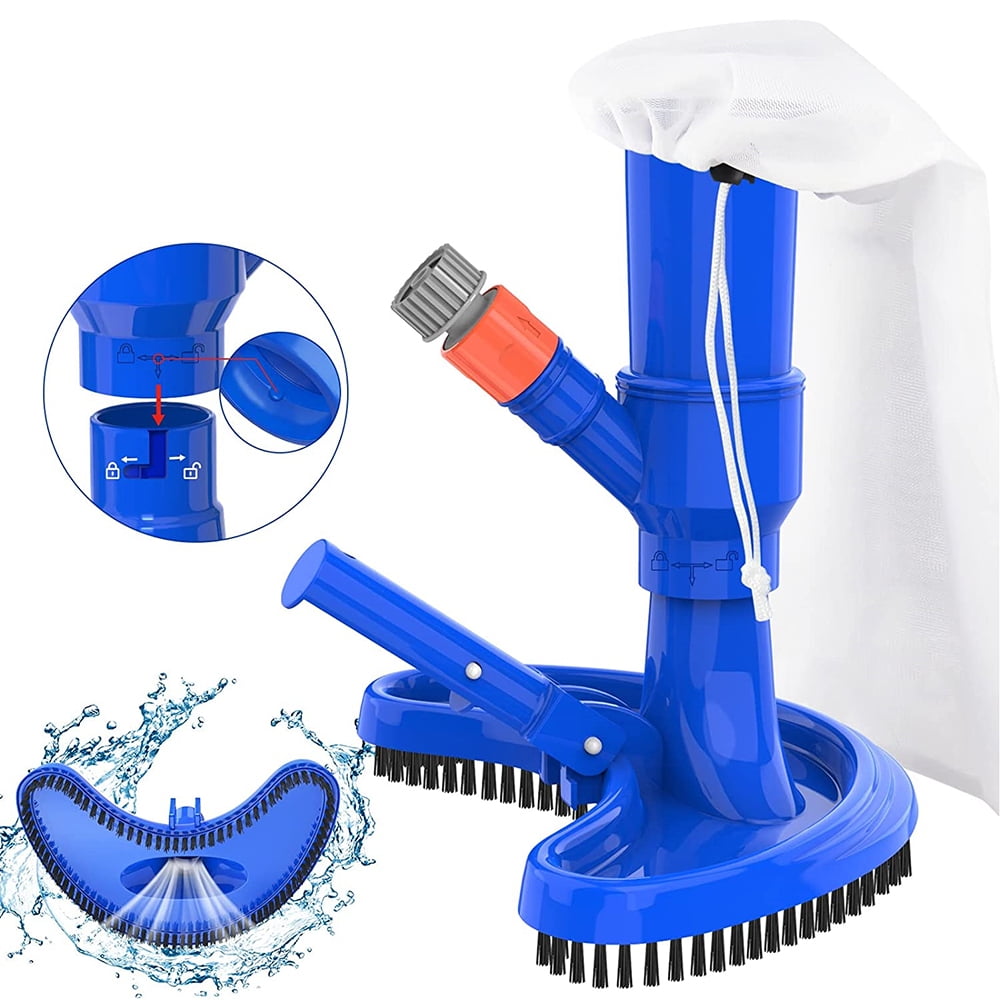 Portable Pool Vacuum Jet Underwater Cleaner W/Brush Bag, Handheld Pool