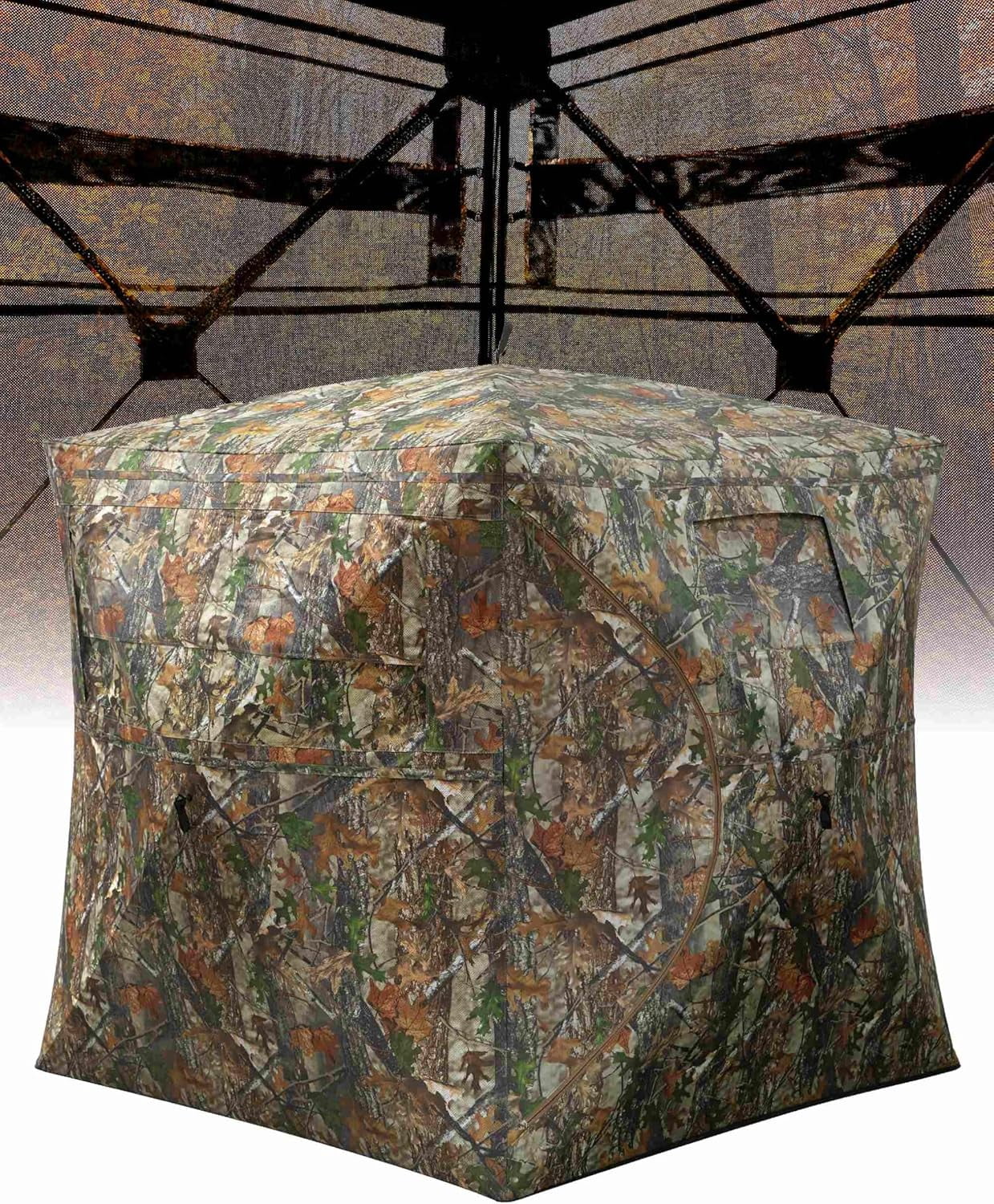 Portable Pop-Up Hunting Blind - 270° See-Through Windows & Silent Door, Waterproof Lightweight Camouflage Tent for Deer Turkey Hunting