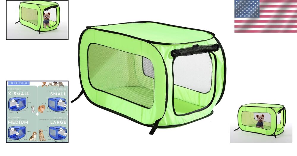 Portable PopUp Pet Crate Collapsible Travel Kennel for Cats, Dogs