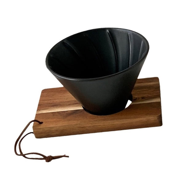 Portable Porcelain and Wood Pour Overs Coffee Filter Hand Brewed Conical Coffee Dripper Cone Coffee Accessories