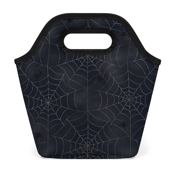 Portable Portable Dining Bag 7.111.4in Reusable Portable For Travel To Work Everyday To Go Out Shopping Spider Web Halloween Pattern