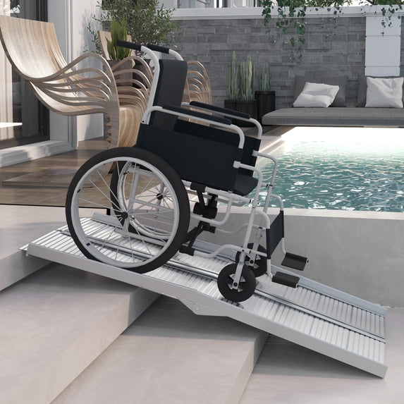 Portable Portable Wheelchair Ramp for Home, Threshold Handicap Ramp 5'