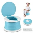 thumbnail image 1 of Portable Potty for Toddler Travel Foldable Potty Seat for Toddler Training Toilet for Kids Boys Girls Car Potty on The Go Potty Travel Potty Chair for Camping Park Indoor/Outdoor -15PCS Cleaning Bags, 1 of 6