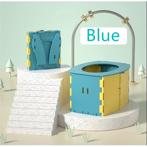 Portable Potty for Kids,Toddlers Foldable Travel Potty Training Seat,Outdoor Travel Folding Toilet Seat Emergency Toilet for Car Camping Park(Blue)