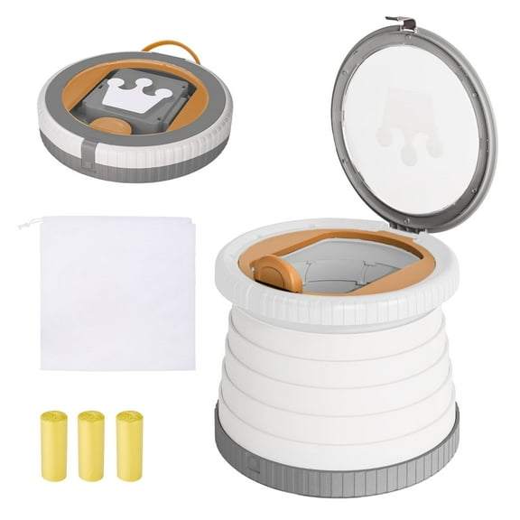 Babyomi Portable Potty seat for Toddler , Foldable Training Toilet Seat Emergency Toilet with Travel Bag and 30 Liners for Camping, Outdoor and Indoor, Gray