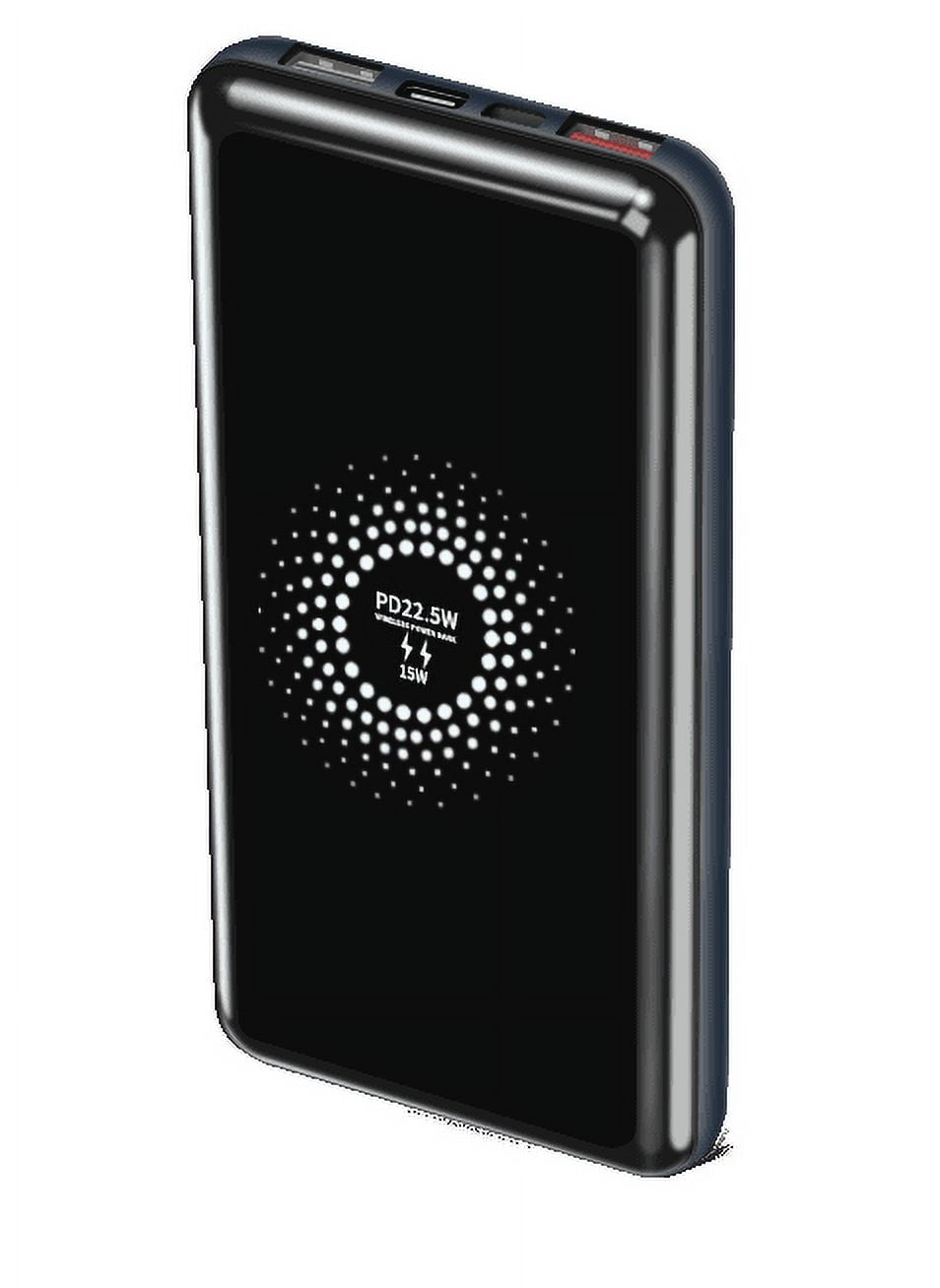 Portable Power Bank with Fast Wireless Charger and Dual USB ports for Nokia XR20, 9 PureView, 8, Sirocco, Lumia 1520/ 1020 / 930/ 929 Icon/ 920 / 928 (Black)