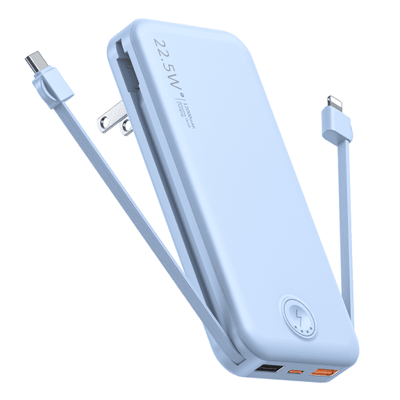 Portable Power Bank with Built in Cables Mobile Phone Portable Charger Power Phone Charger Backup Battery for IPhone,Andriod Phone, Galaxy Ect.