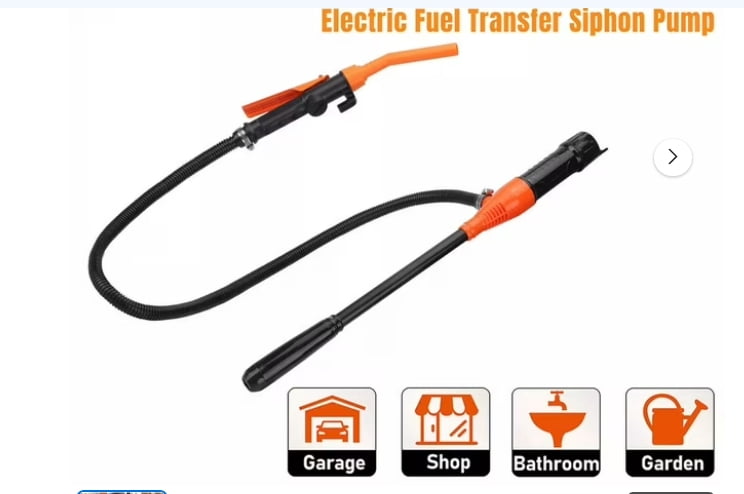 Portable Power Battery Pump, 2025 New Portable Fuel Transfer Pump Battery Operated Electric Siphon Pump, Portable Battery Pump for Gas Fuel Diesel Water Transfer (Orange)