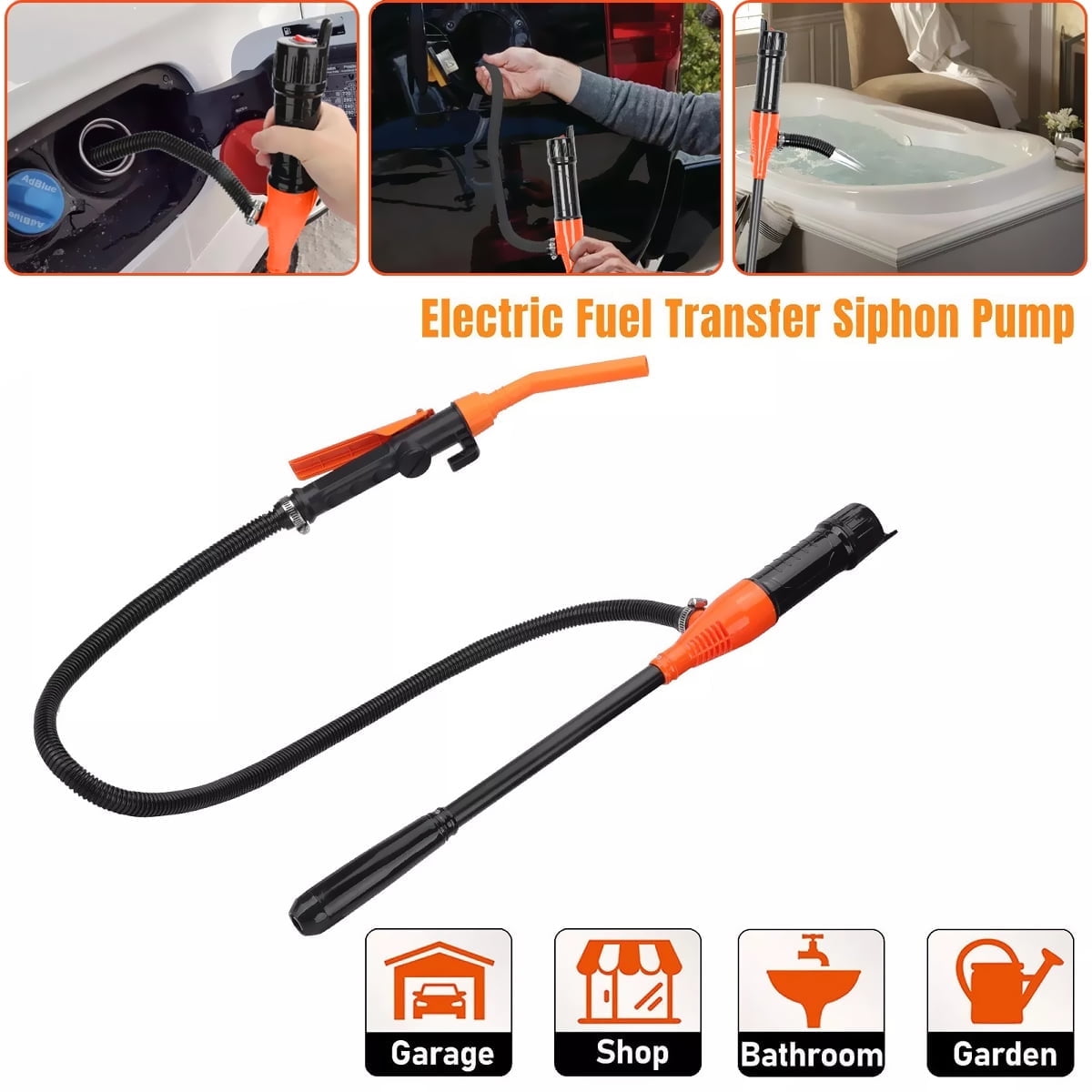 Portable Power Battery Pump - Upgraded Battery Operated Electric Siphon Pump Water Transfer Pump, Easy to Use Hand Fuel Pump for Gas, Fuel, Diesel, Water Transfer (1PC)