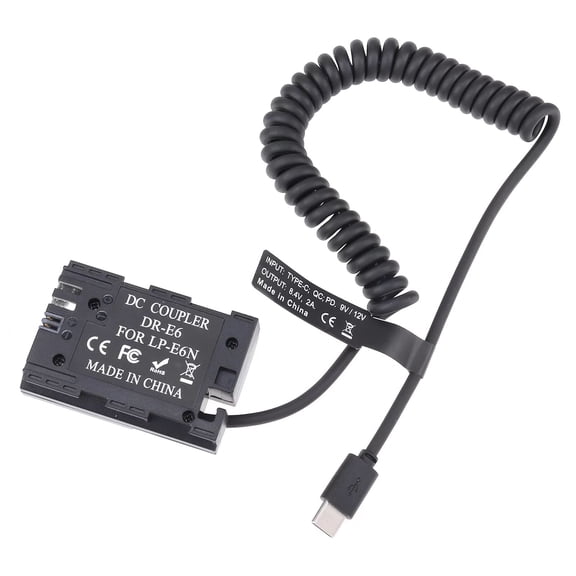 Portable Power Solution for Canon 5D, 6D, 7D, 80D, 90D Type-C Dummy Battery Adapter