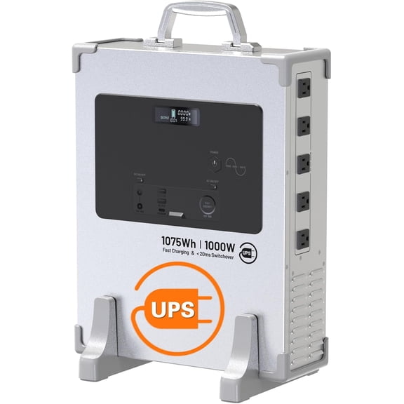 MUSSLAN Portable Power Station 1000W, LiFePO4 UPS Battery Backup with 120V AC Outlet, Fast Charging Solar Generator for Home Emergency, Outdoor Camping, RV (Solar Panel Optional)