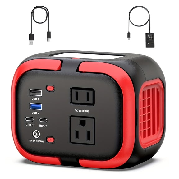 Portable Power Station 120W 26400mAh, 110V AC Outlet, USB-C/DC/USB, Solar Generator for Camping, Emergency Backup, Hiking, Home Use