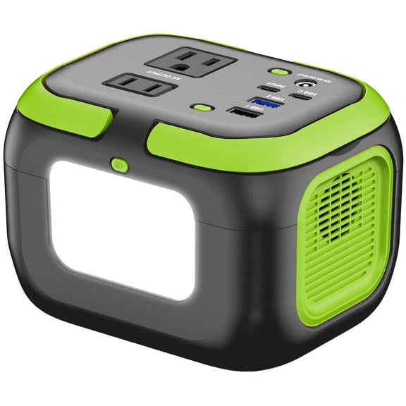 Portable Power Station 120W 26400mAh, 110V AC Outlet, USB-C/DC/USB, Solar Generator for Camping, Emergency Backup, Hiking, Home Use