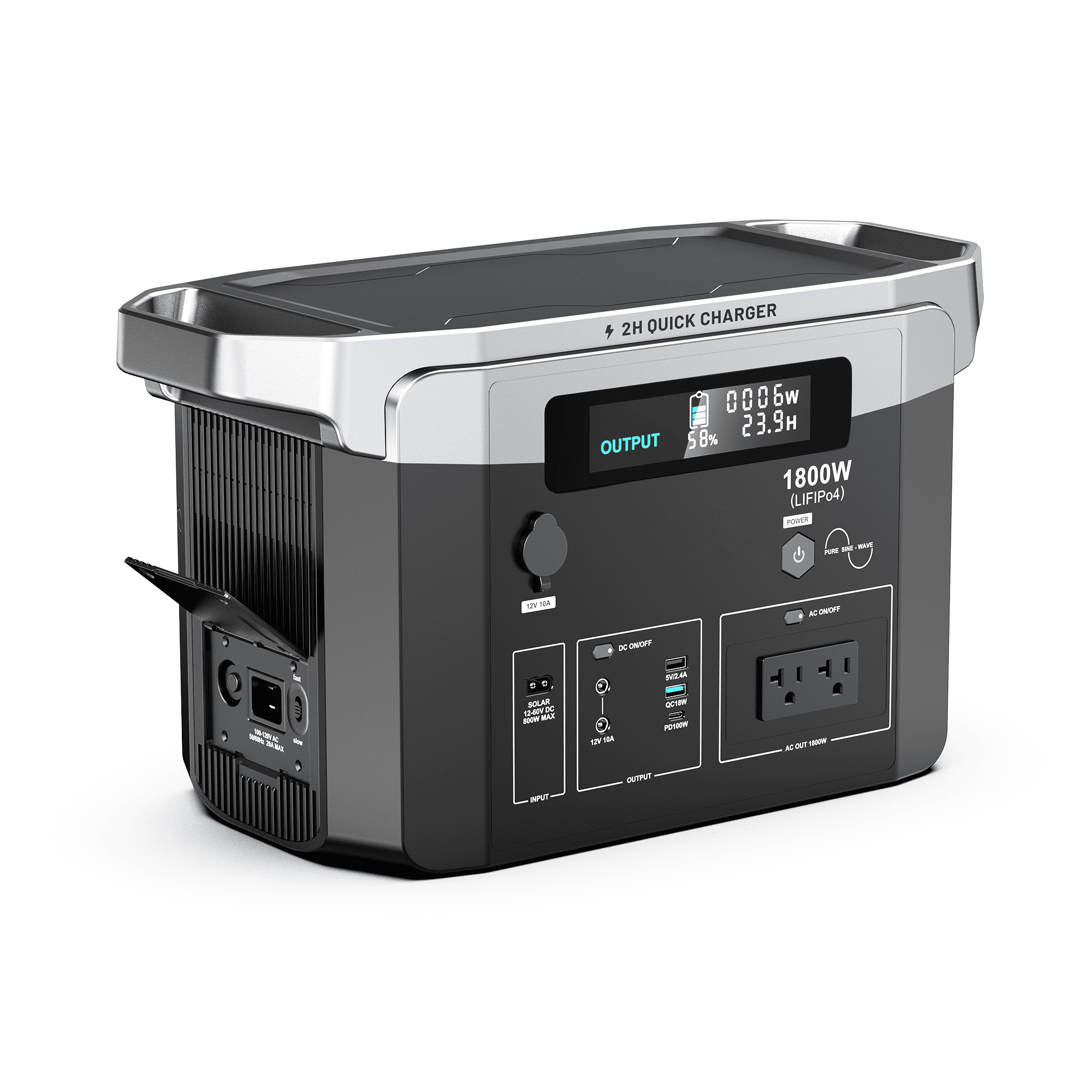 Enyopro 1800W Portable Power Station, 1536Wh 120V AC Battery Generator, Solar Generator with USB-C PD 100W Fast Charging, Indoor Outdoor Emergency Rechargeable Outlet Power Supply for Camp, CPAP