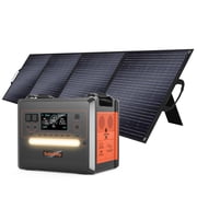 Solarplay Portable Power Station, 2500W/2304Wh Large Capacity Solar Generator, with 200W Solar Panel, 4 AC Outlets 5000W Peak, Emergency Power Station for Home, Camping, Outdoor Battery Backup