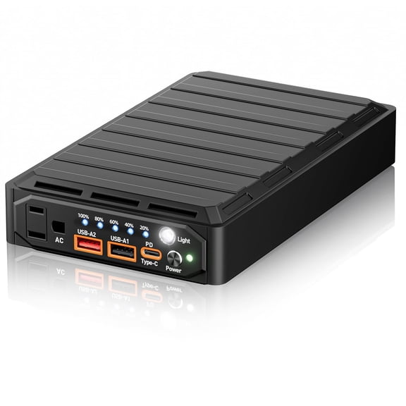 Portable Power Station /27000mAh, PD 65W Fast Charging Laptop Power Bank with AC Outlet 100W, 4 Ports External Battery Pack for MacBook, iPhone, iPad, Switch, Camera, Outdoor Camping Travel Emergency